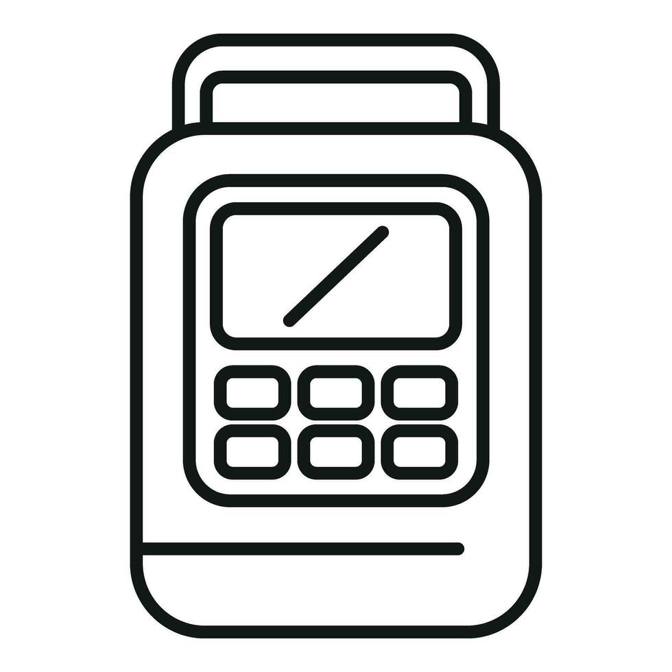 Care defibrillator icon outline vector. Health care device vector