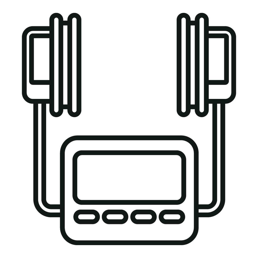 Small defibrillator icon outline vector. Portable device vector