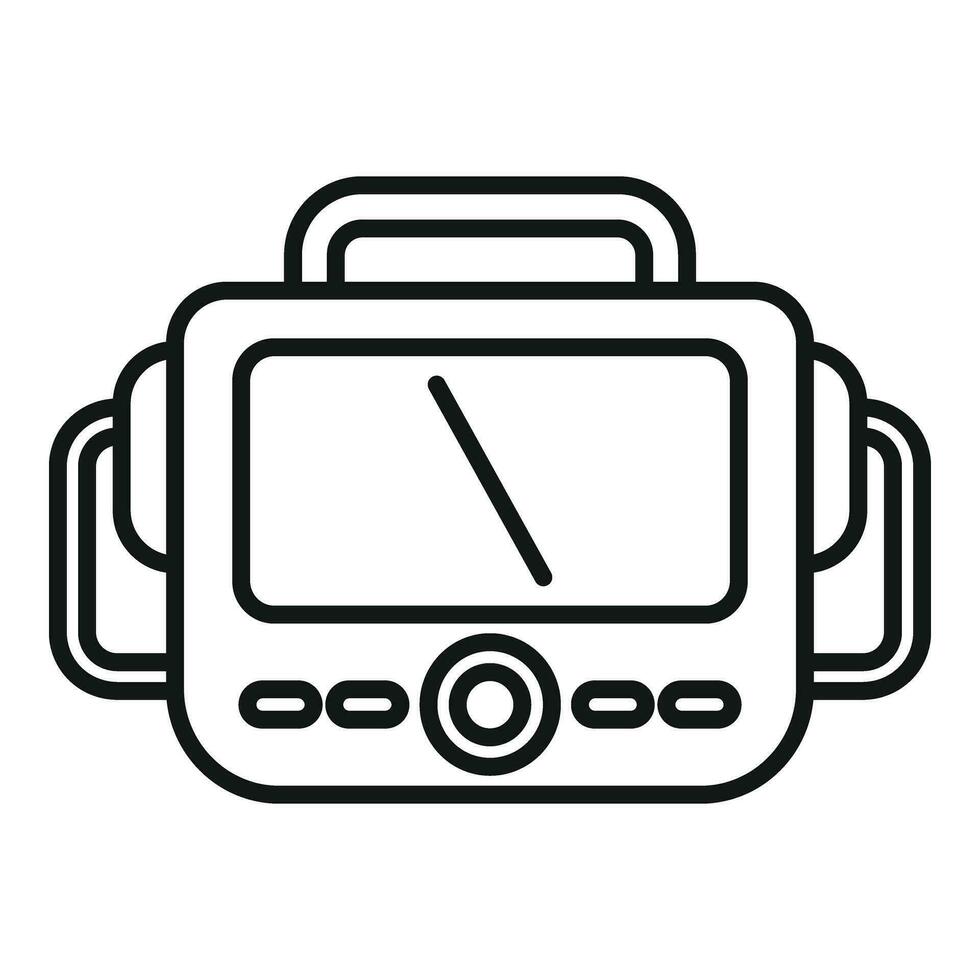 Automated defibrillator icon outline vector. Portable device vector