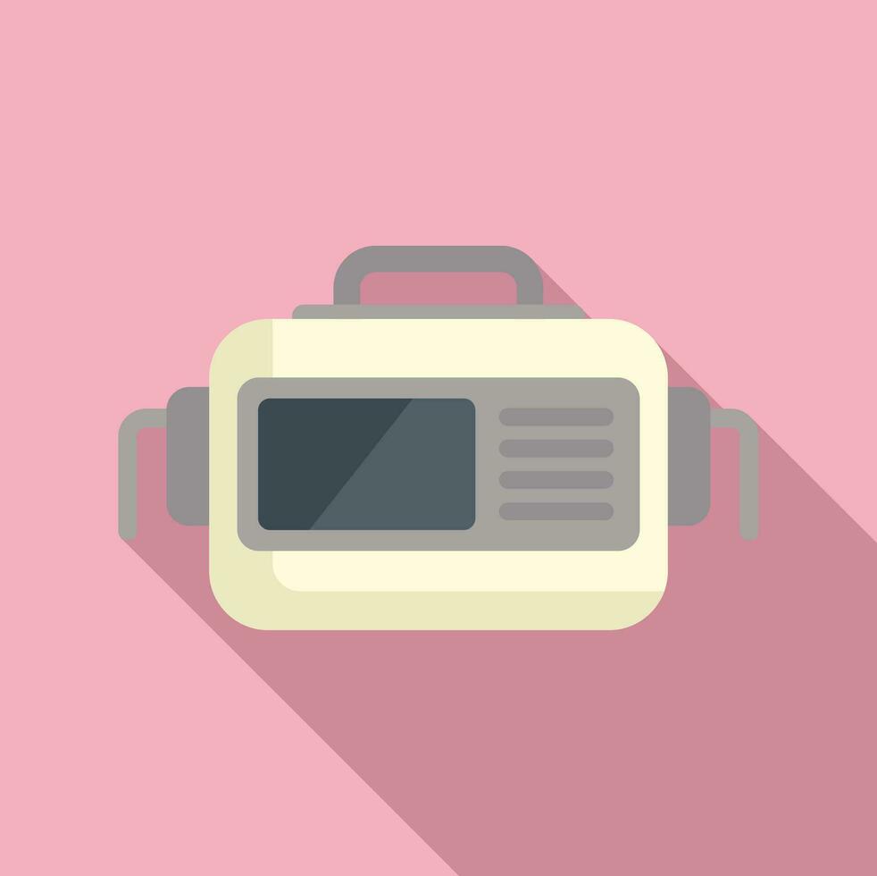 Breath defibrillator icon flat vector. Cardiac patient attack vector