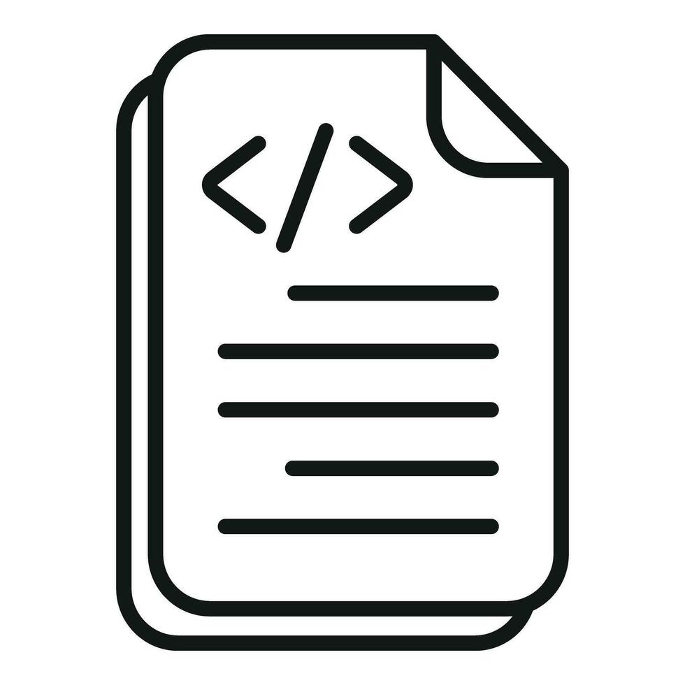 Paper code paper icon outline vector. Screen code computer vector