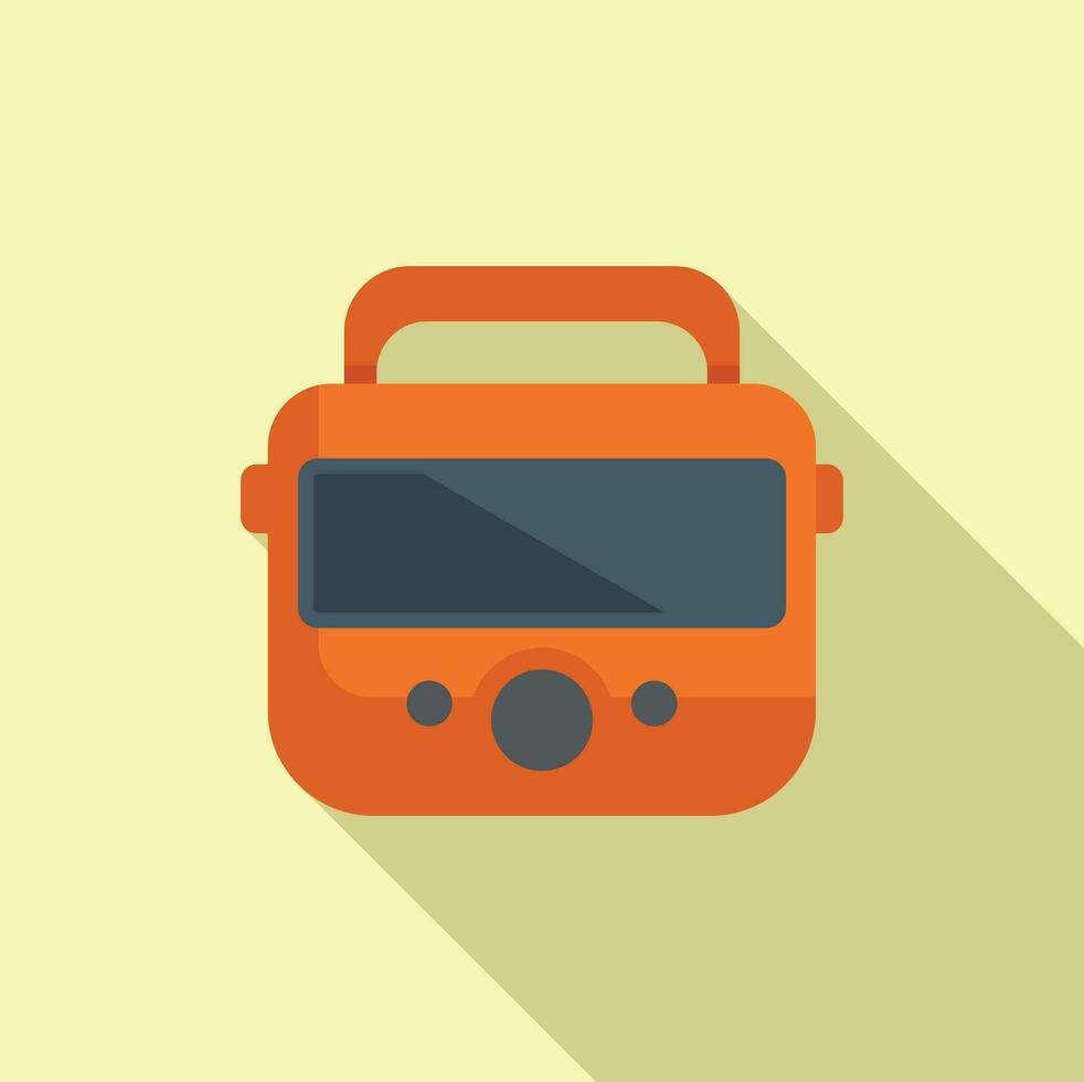 Resuscitation defibrillator icon flat vector. First aid help vector