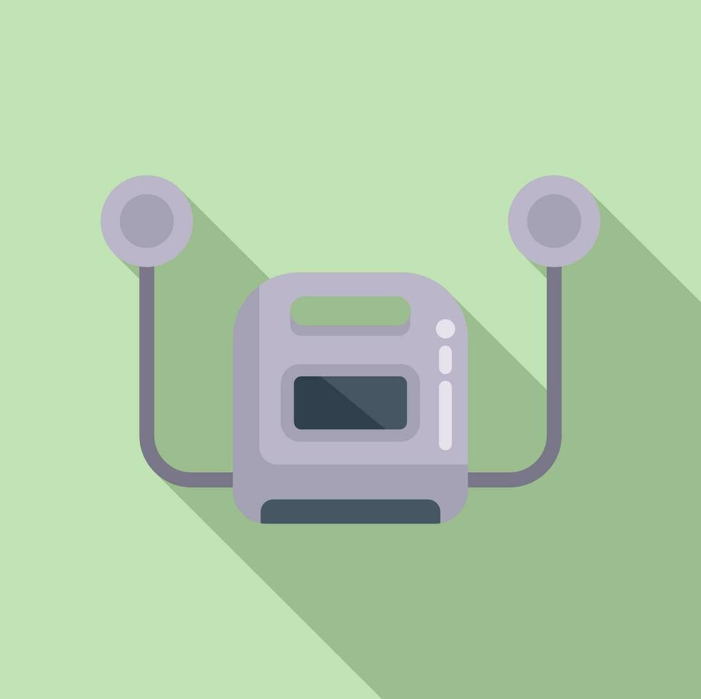 Life save defibrillator icon flat vector. Portable device vector