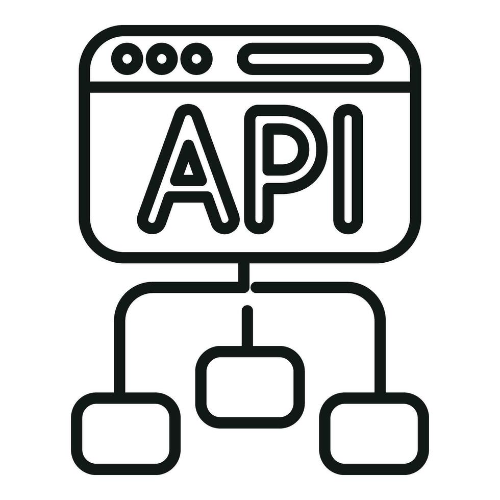 Api scheme gear hosting icon outline vector. Code build team vector