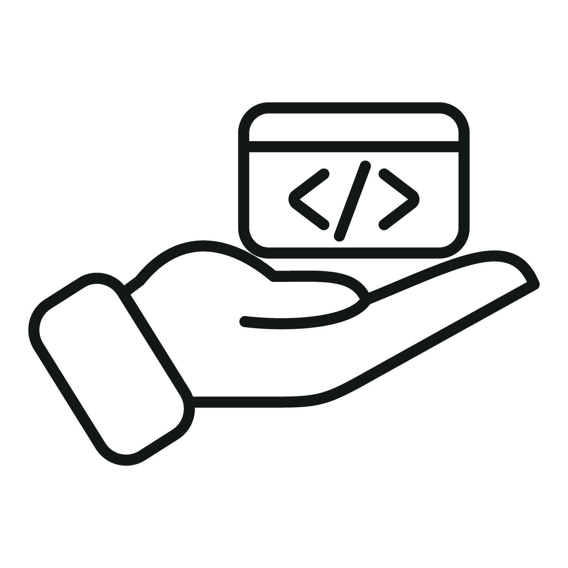 Care api code icon outline vector. Gear hosting server 35018763 Vector ...