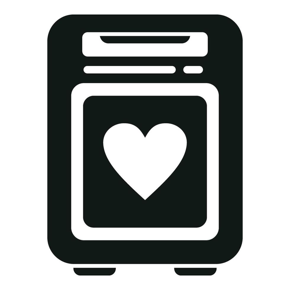 Hypertension defibrillator icon simple vector. Portable device vector