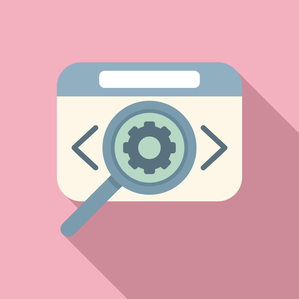 Search gear api icon flat vector. Internet hosting vector