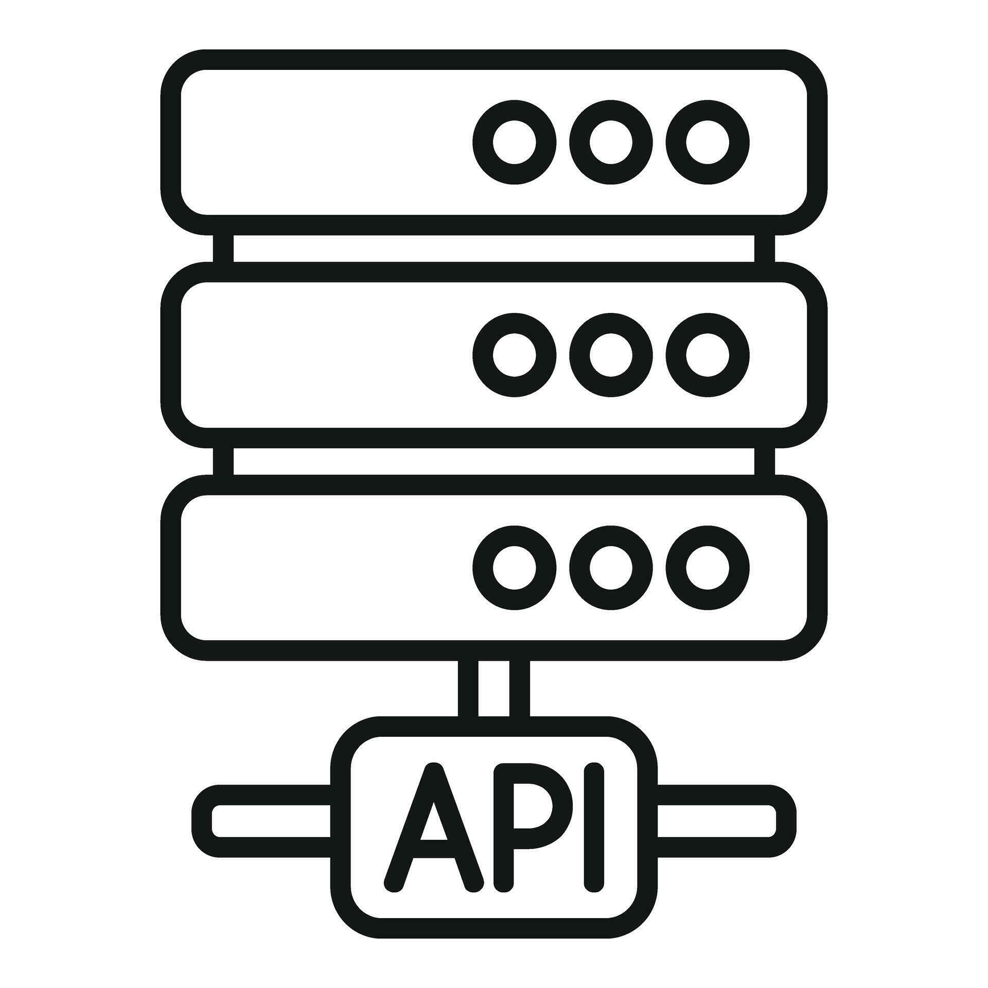 Api server data icon outline vector. Gear hosting service 35018785 ...