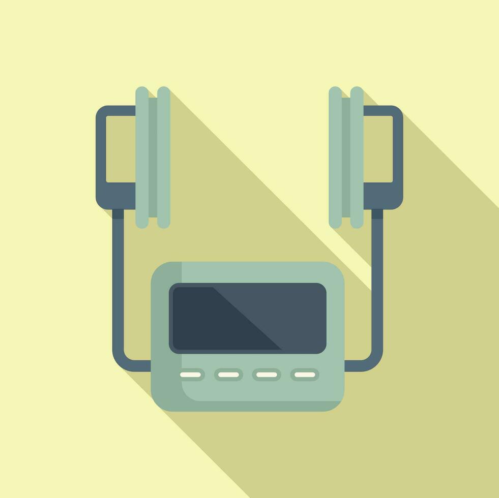 Cardiovascular defibrillator icon flat vector. Patient cardiac attack vector