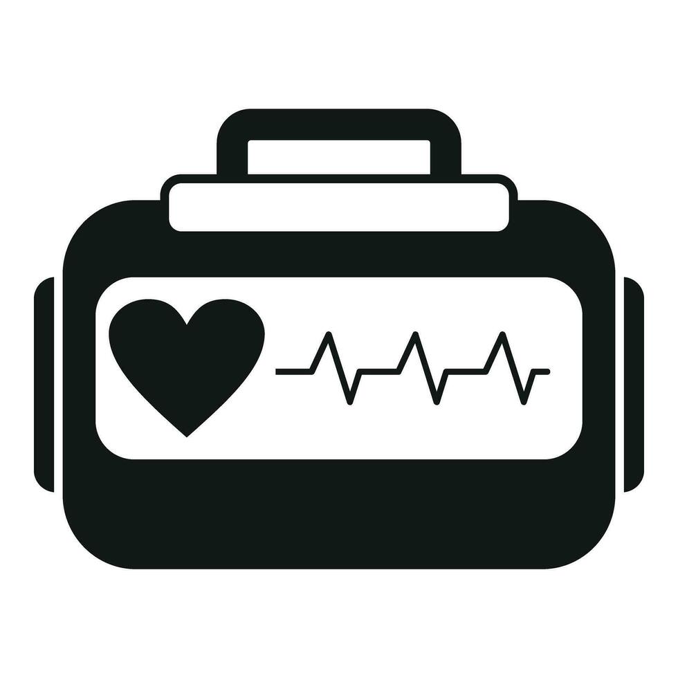 Cardiovascular defibrillator icon simple vector. Patient cardiac attack vector