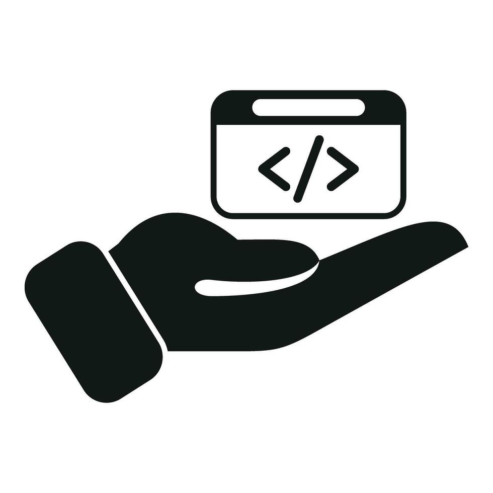 Care api code icon simple vector. Gear hosting server vector