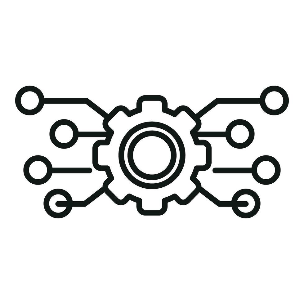 Gear api structure icon outline vector. Hosting server vector