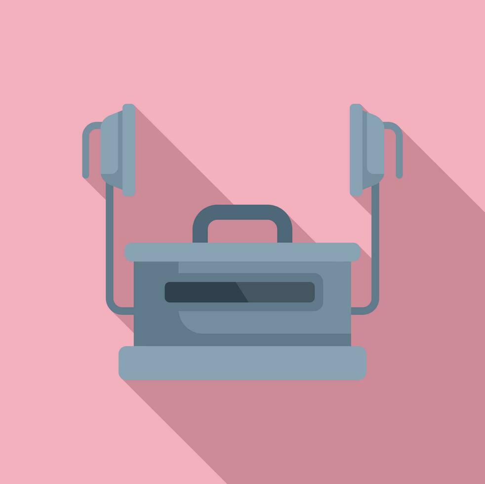 Pacemaker defibrillator icon flat vector. Automatic care massage vector
