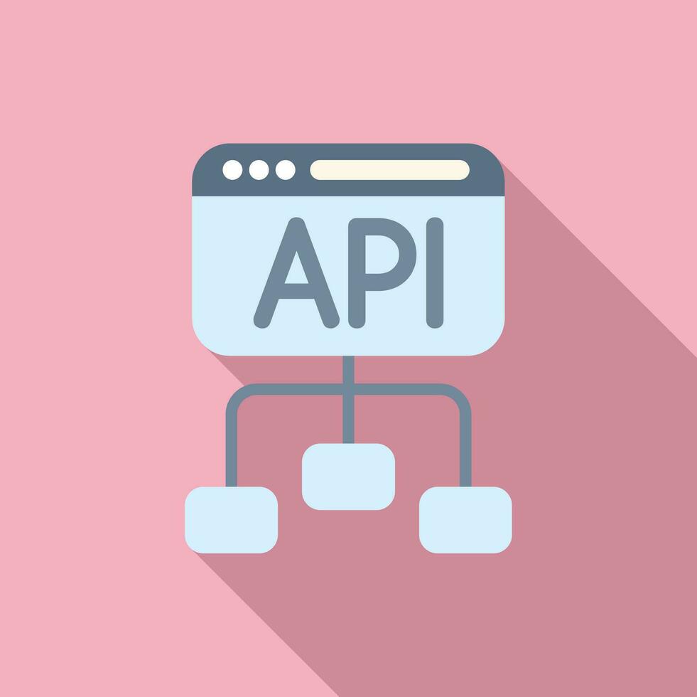api esquema engranaje hospedaje icono plano vector. código construir equipo vector