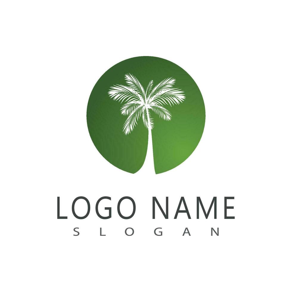 Palm tree logo vector template symbol design