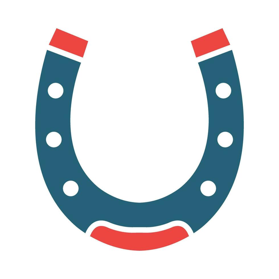 Horseshoe Glyph Two Color Icon Design vector