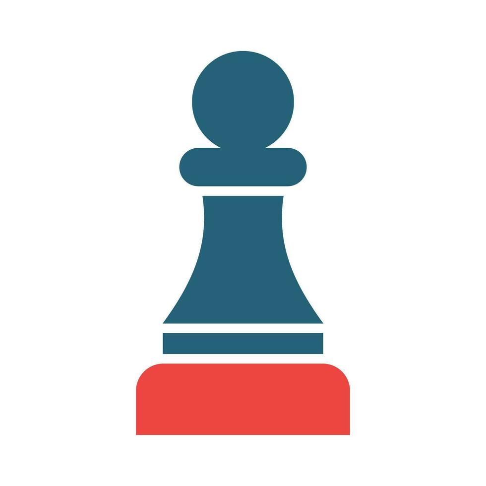 Chess Pawn Glyph Two Color Icon Design vector