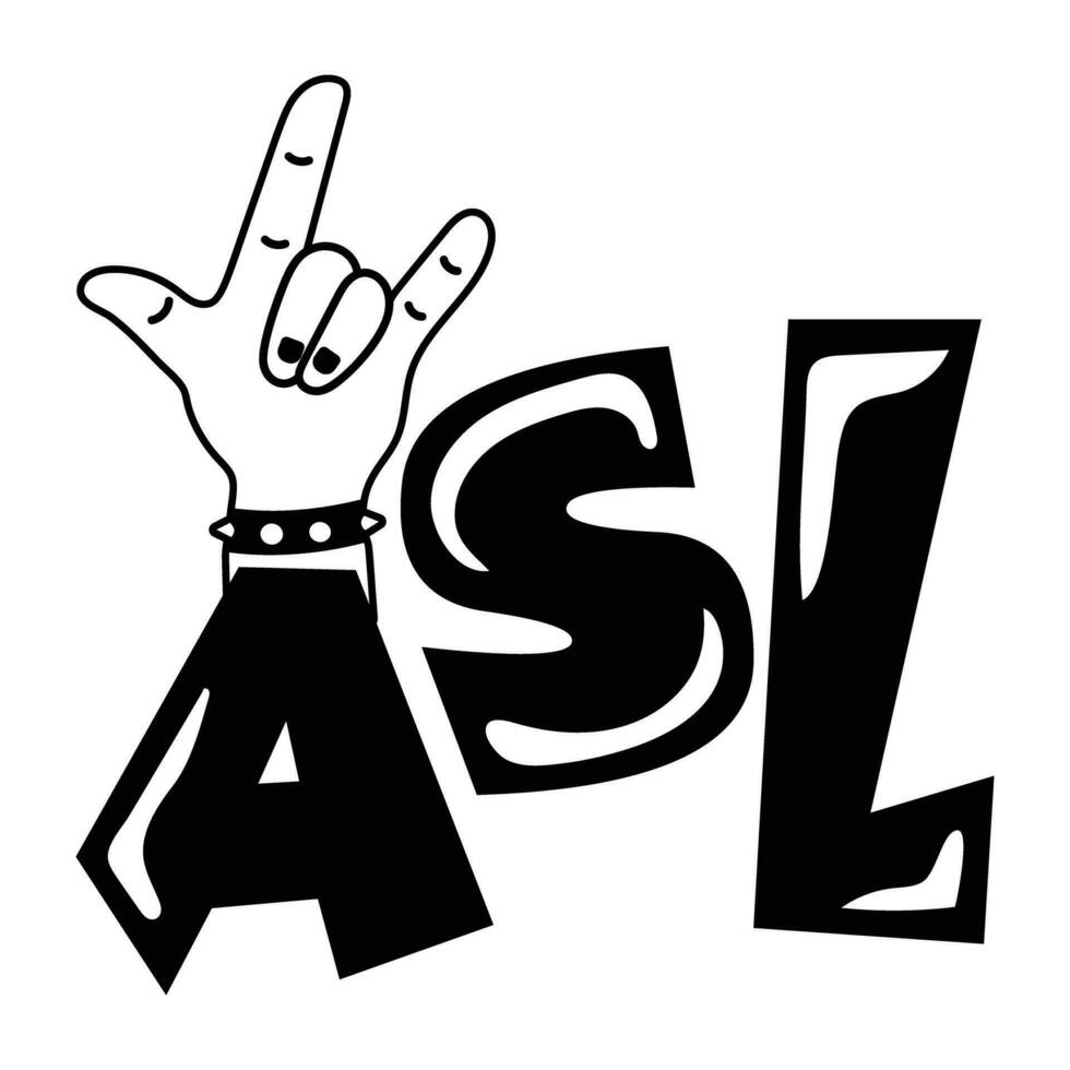 Trendy ASL Word vector