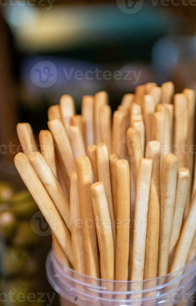 Bread crisps for dipping photo