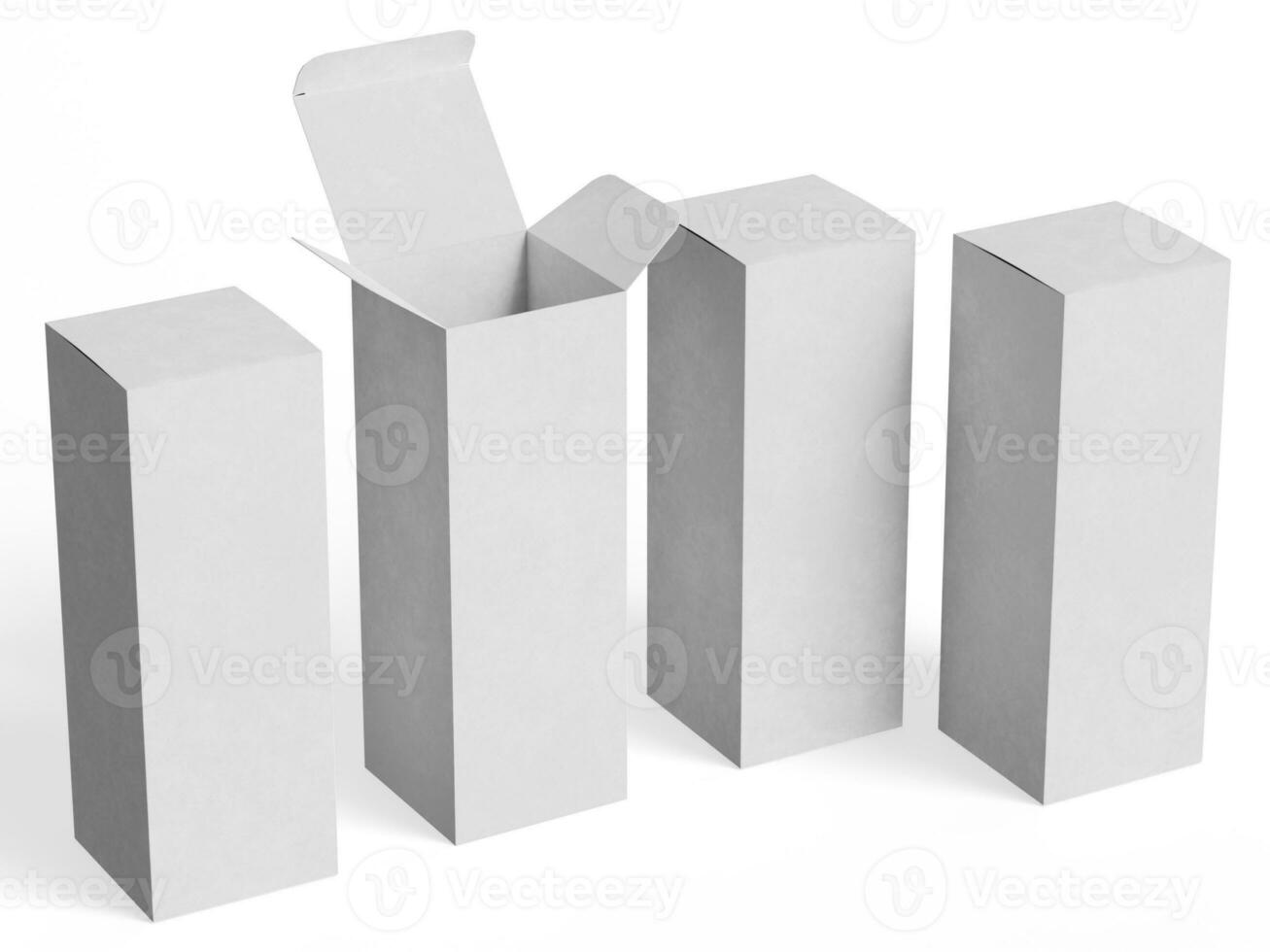 Box packaging white color and background cardboard paper with realistic texture photo