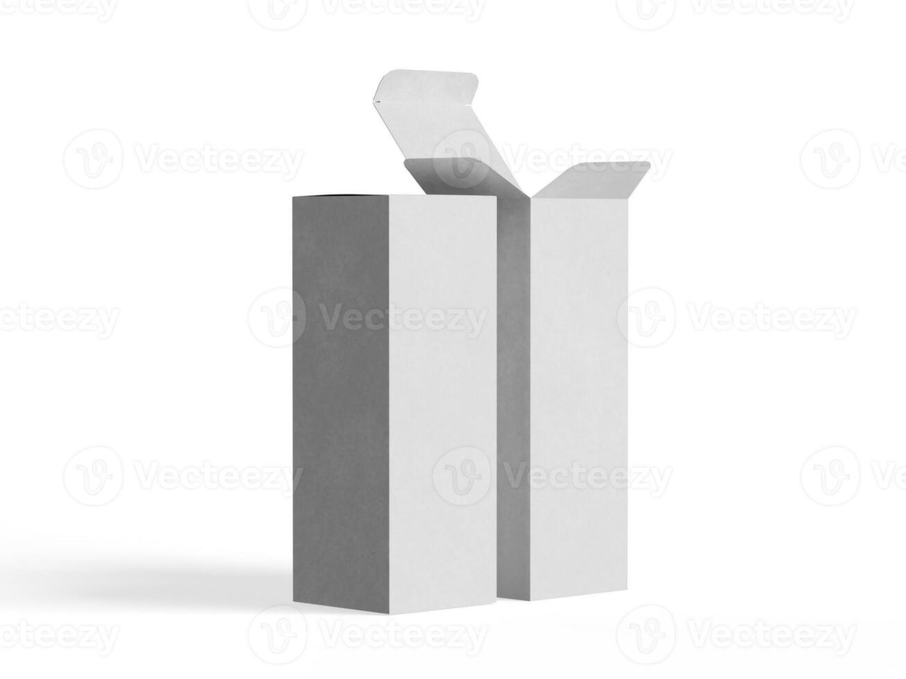 Box packaging white color and background cardboard paper with realistic texture photo