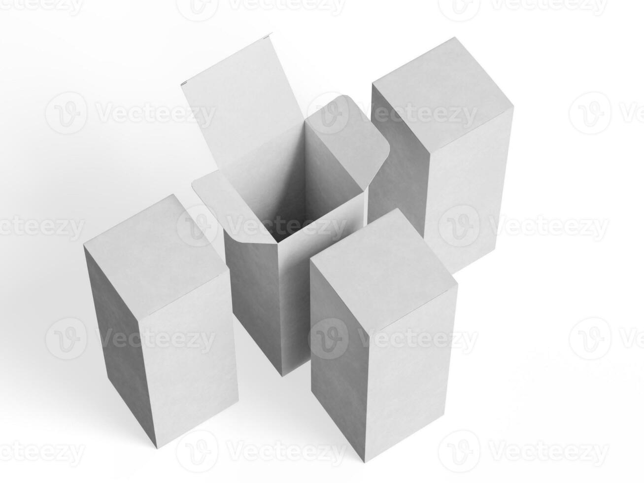 Box packaging white color and background cardboard paper with realistic texture photo