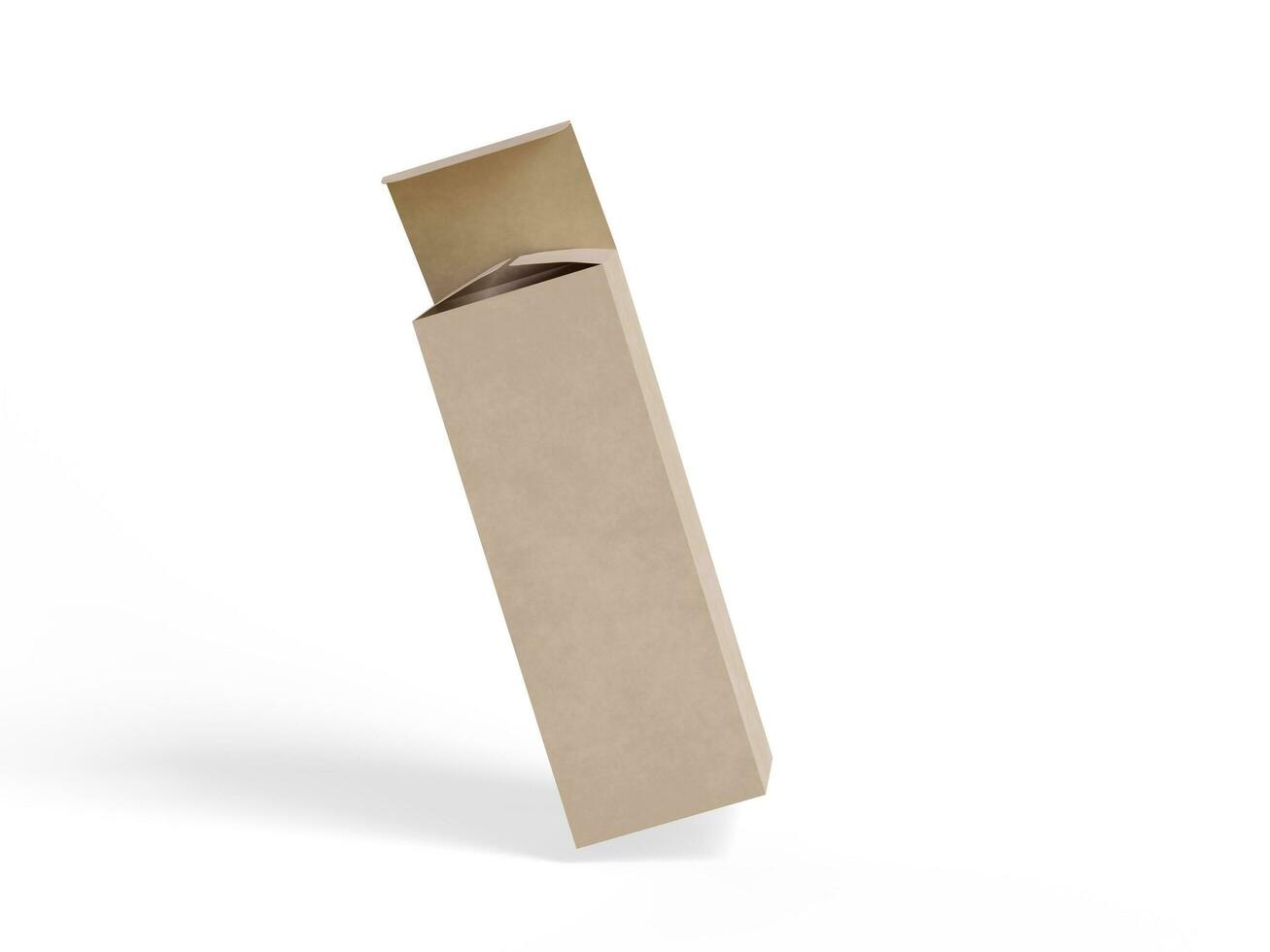 Box packaging white background cardboard paper with realistic texture photo