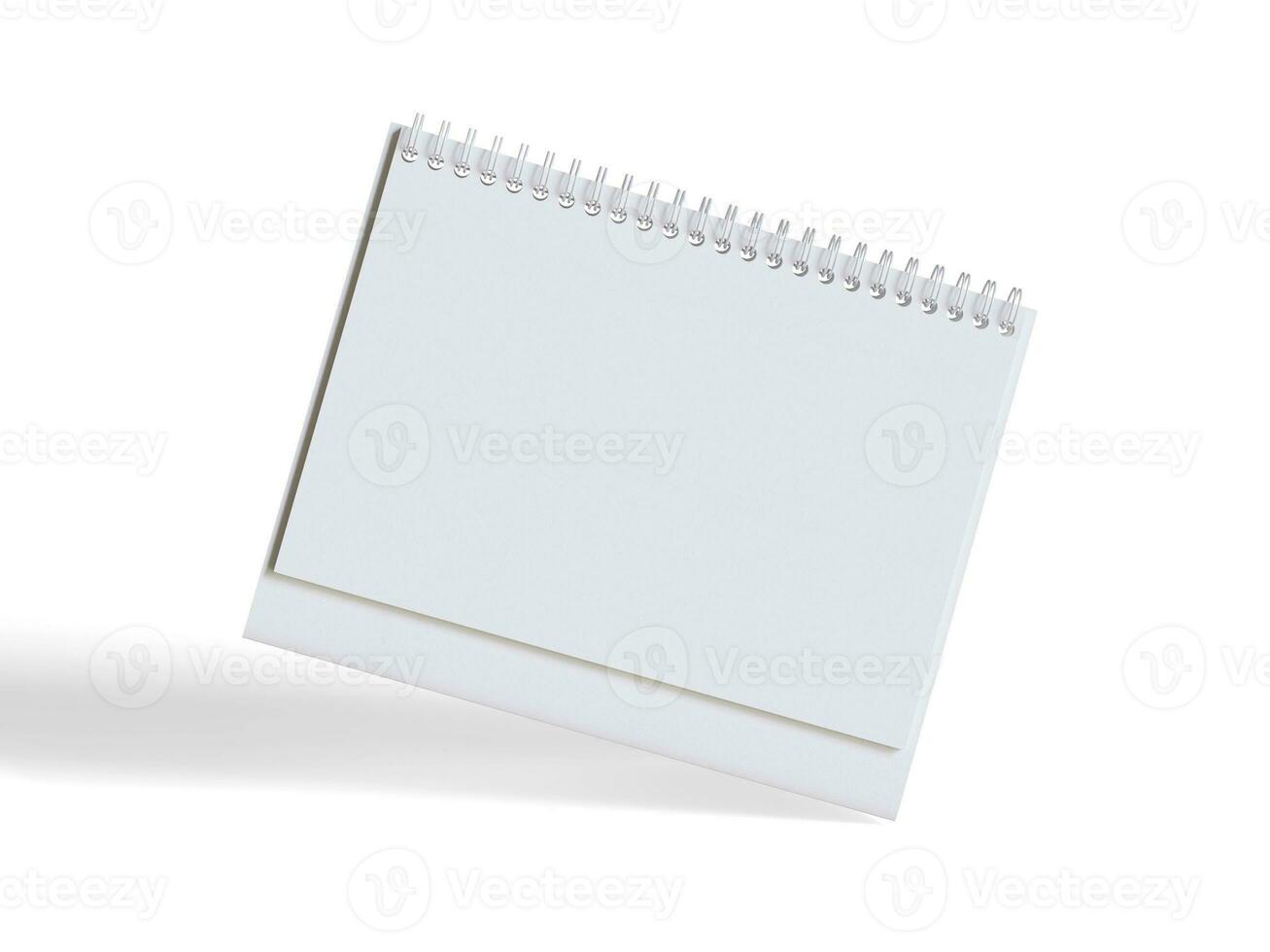 Desk calender white background realistic texture 3D rendering illustration photo