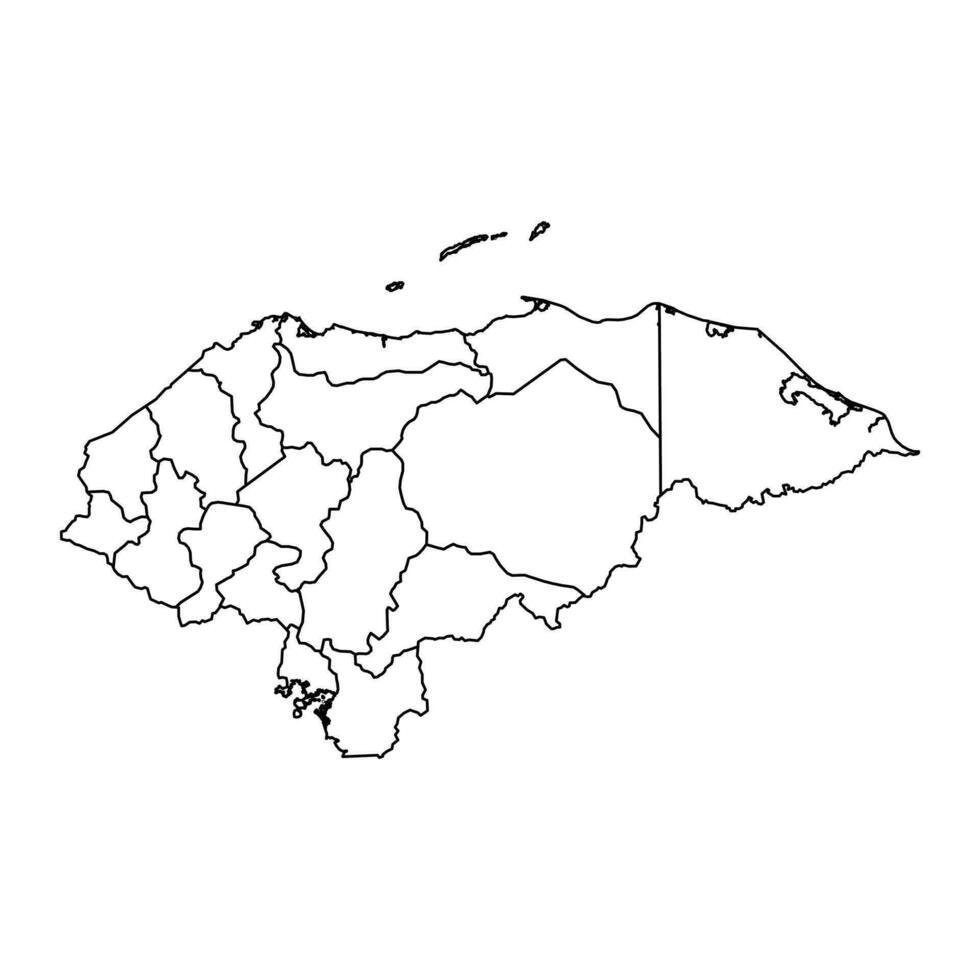 Honduras mapa con administrativo divisiones vector ilustración.