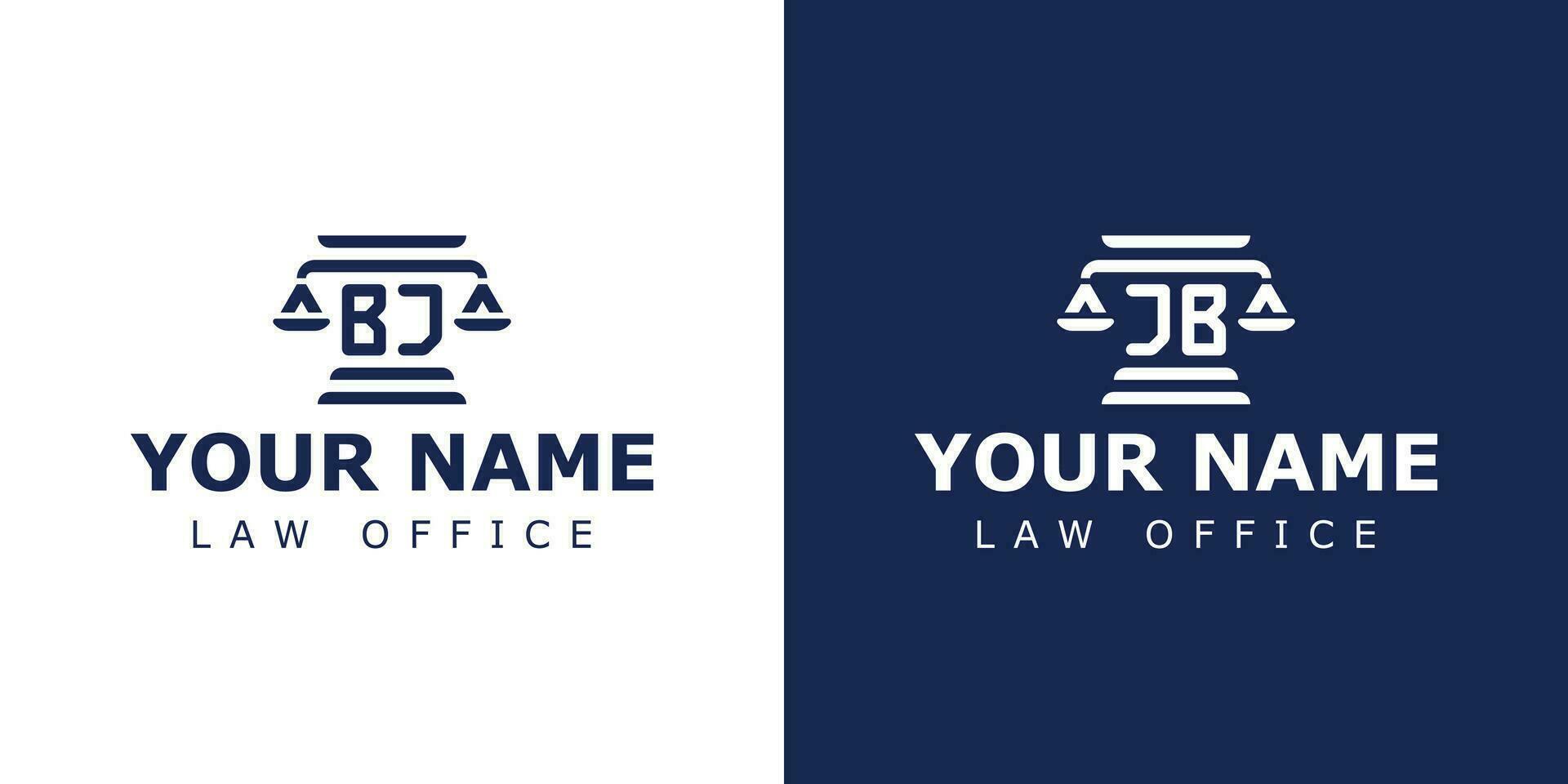 Letter BJ and JB Legal Logo, suitable for any business related to lawyer, legal, or justice with BJ or JB initials vector