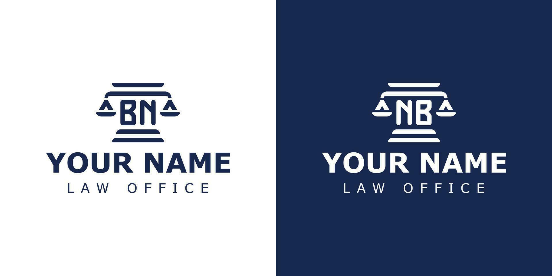 letra bn y nótese bien legal logo, adecuado para ninguna negocio relacionado a abogado, legal, o justicia con bn o nótese bien iniciales vector