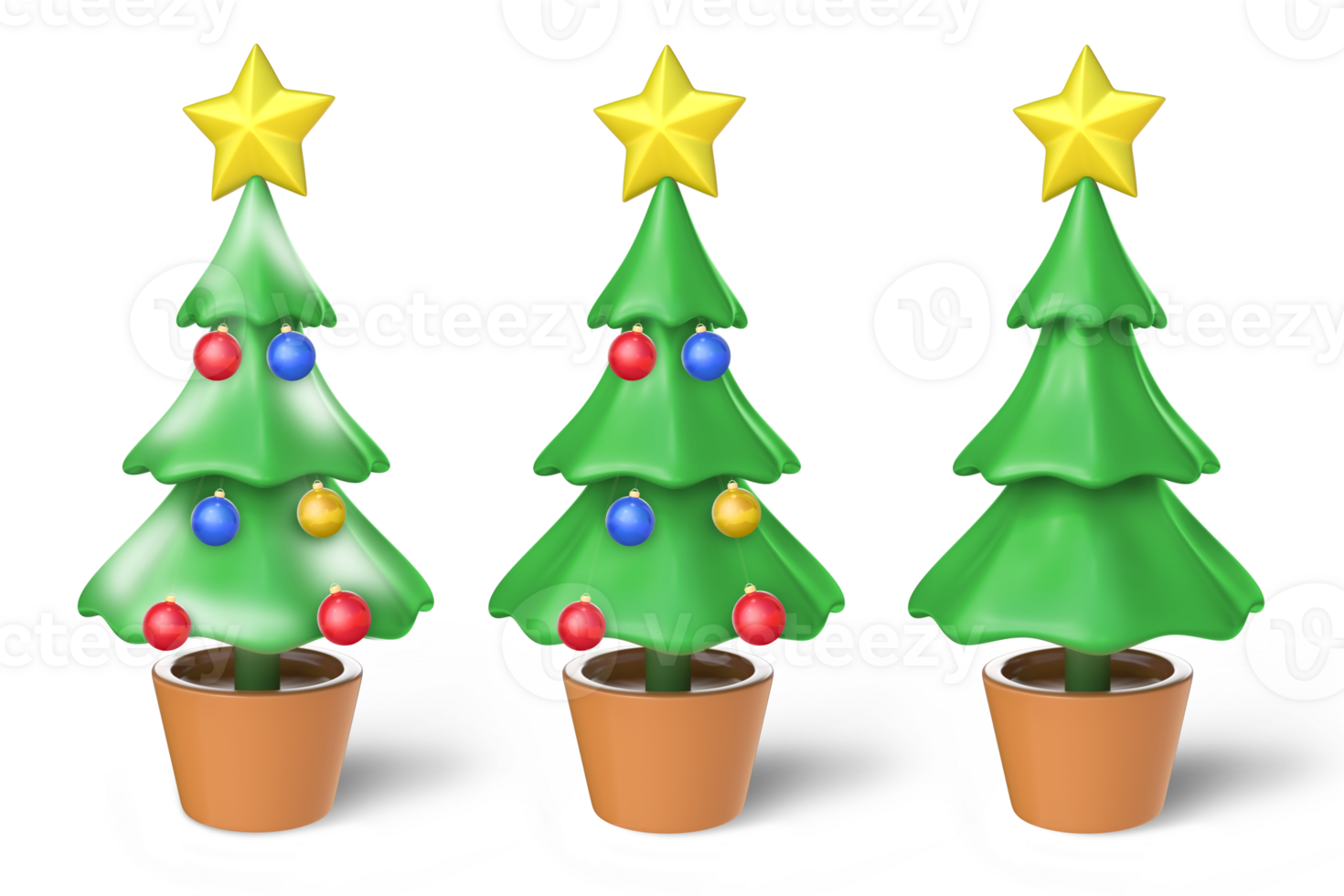 3D Rendering Christmas Tree Set png