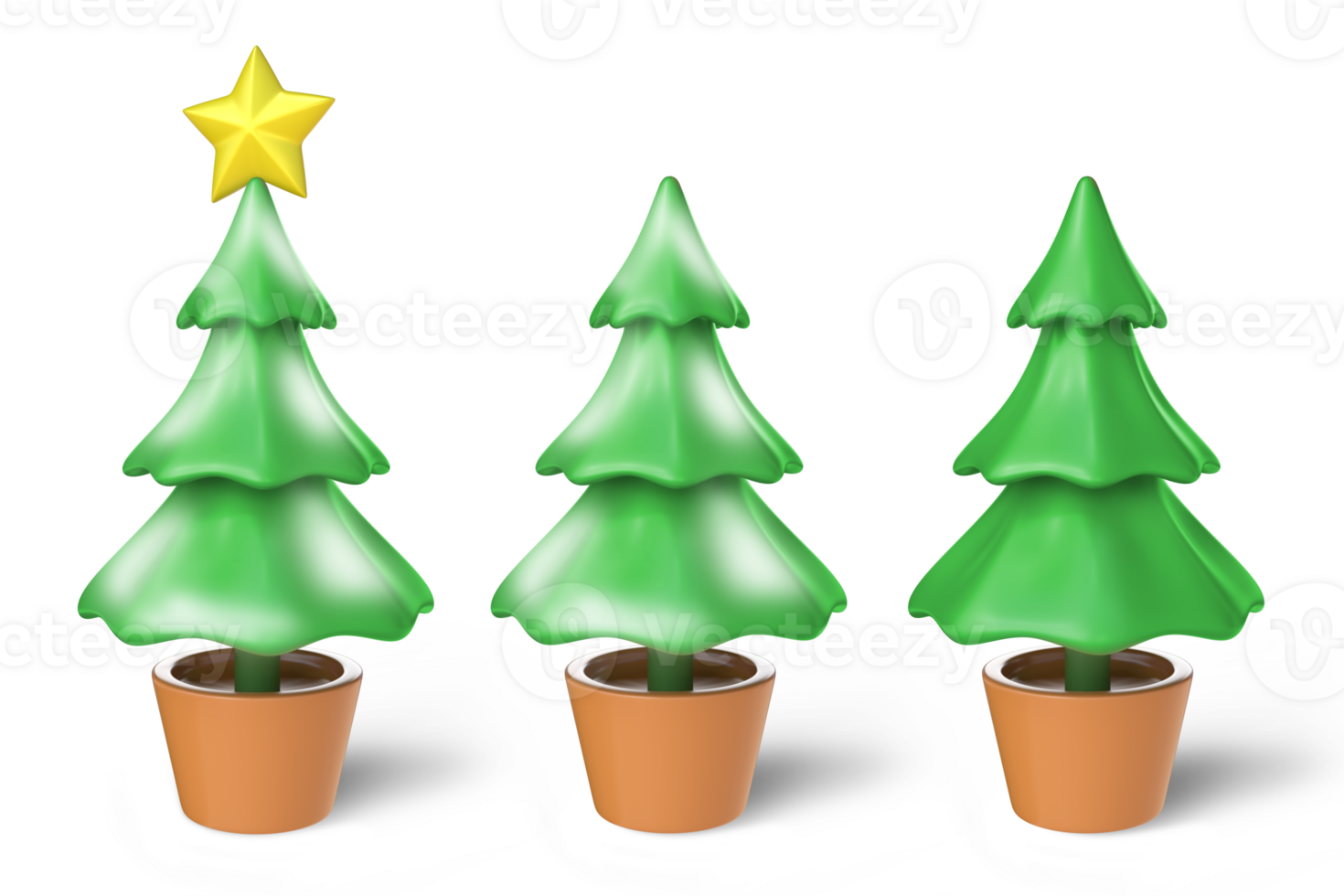 3D Rendering Christmas Tree Set png