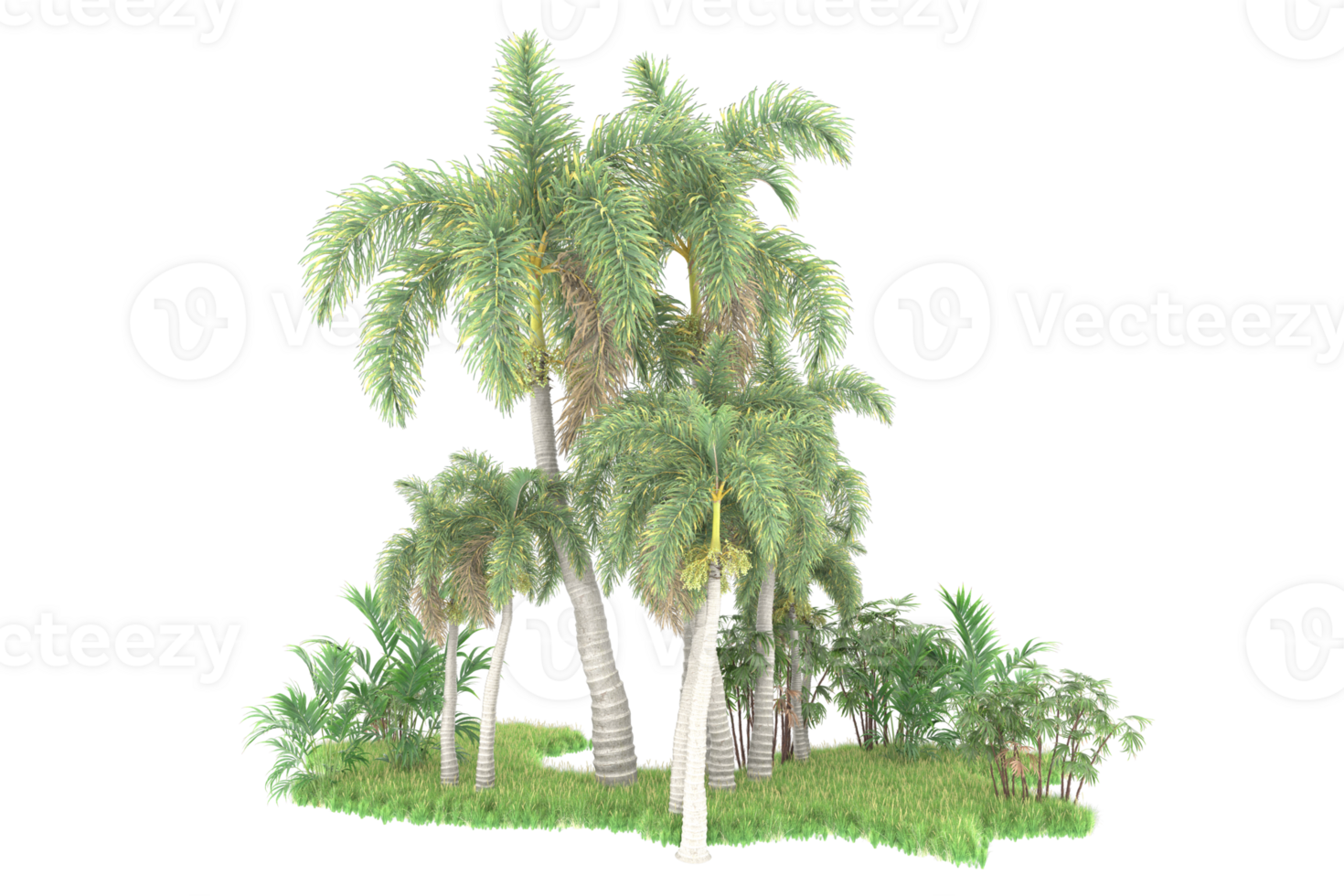 Realistic forest isolated on transparent background. 3d rendering - illustration png