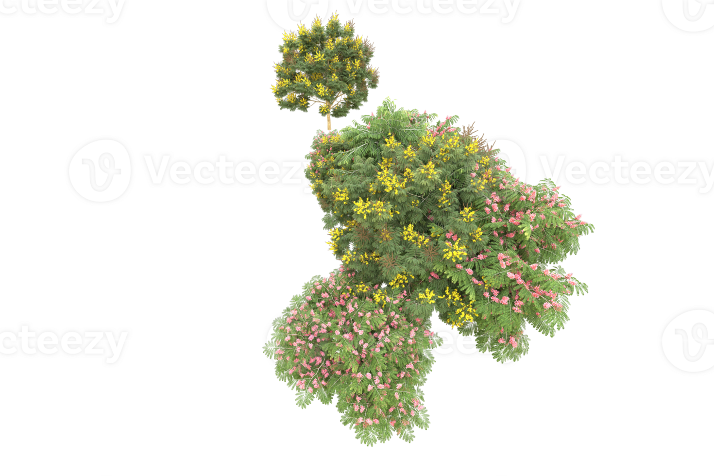 Realistic forest isolated on transparent background. 3d rendering - illustration png