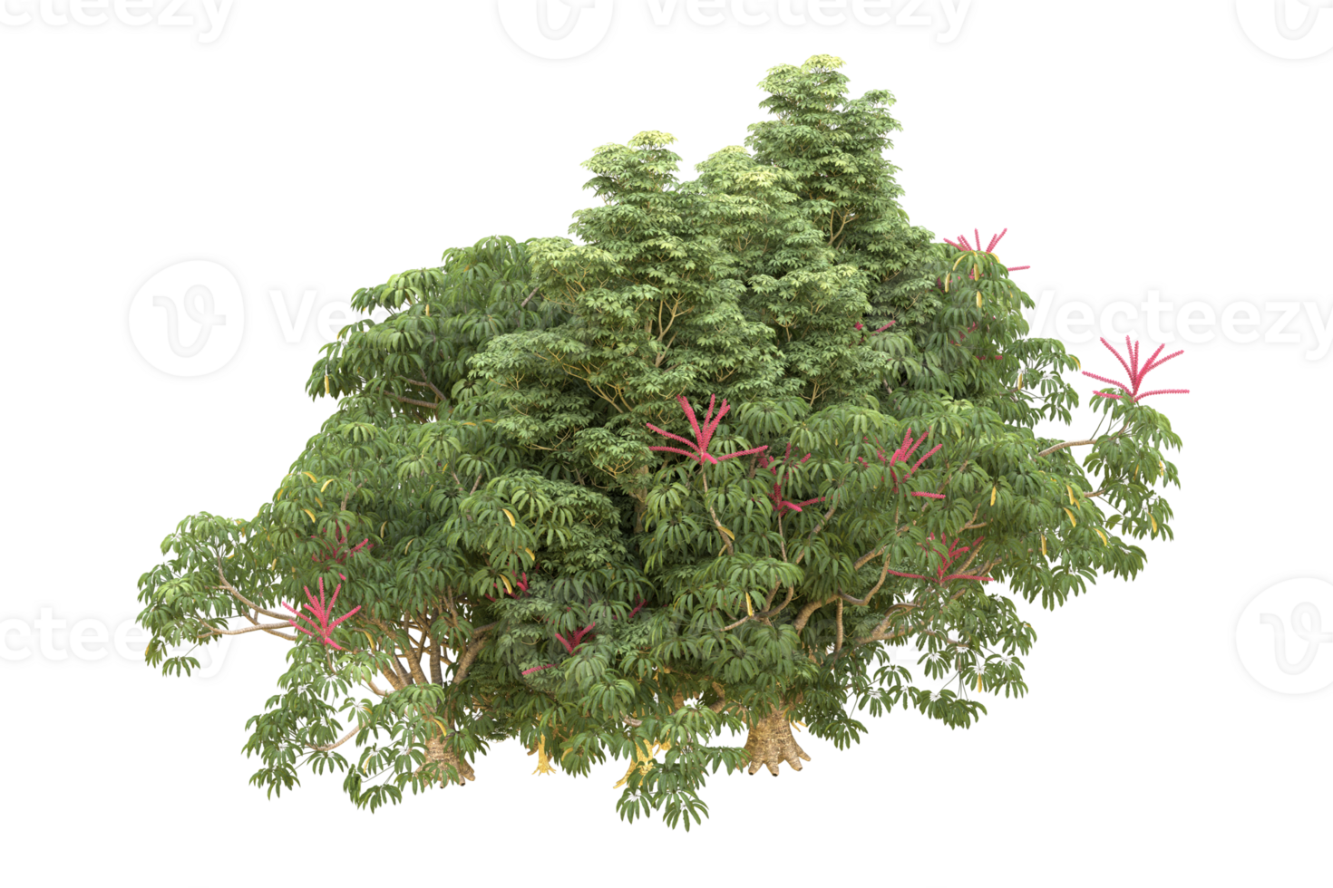 Realistic forest isolated on transparent background. 3d rendering - illustration png