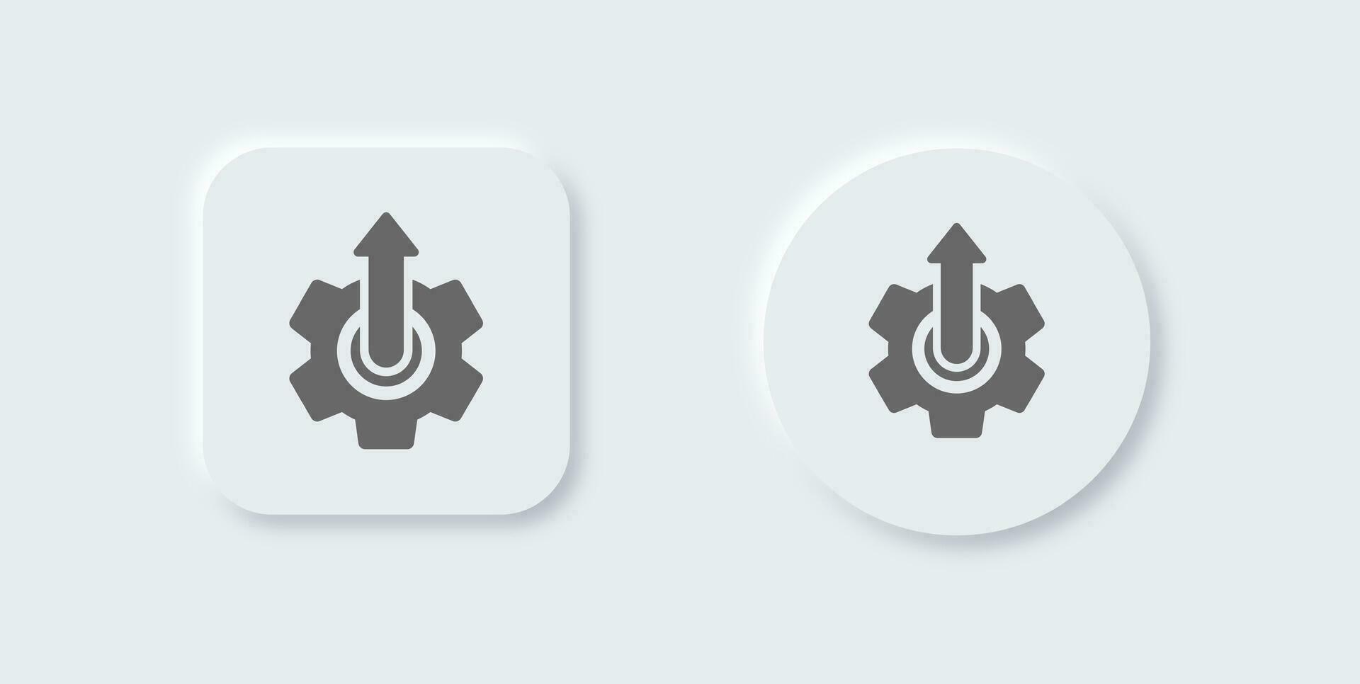 Advance solid icon in neomorphic design style. Growth signs vector illustration.