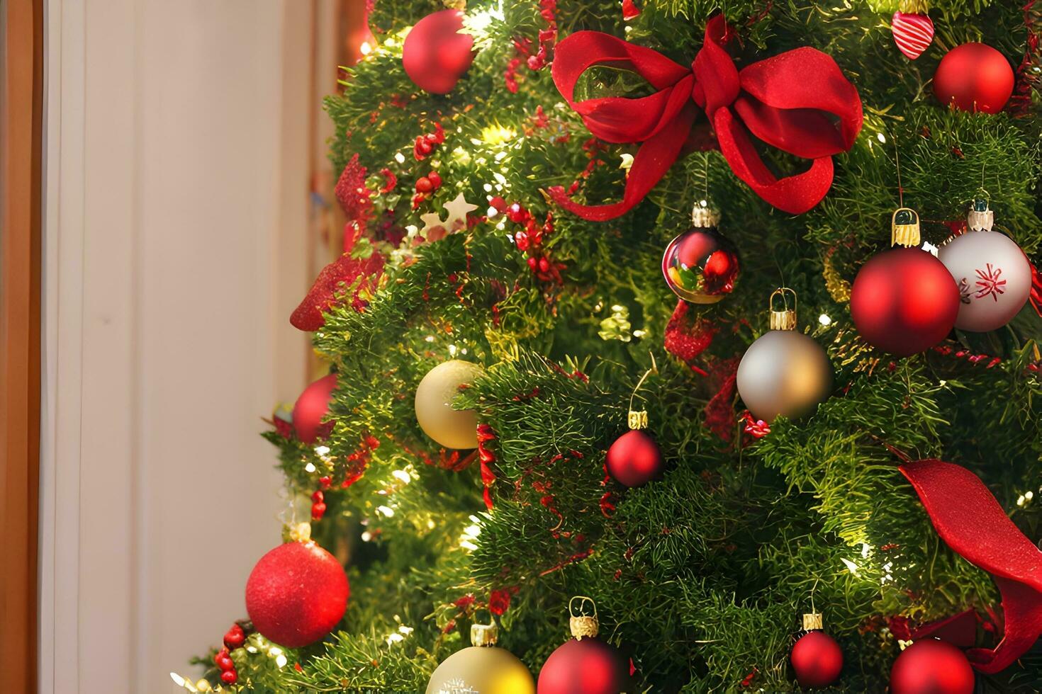 AI generated Christmas Background, Chrismast Ornament Illustration photo