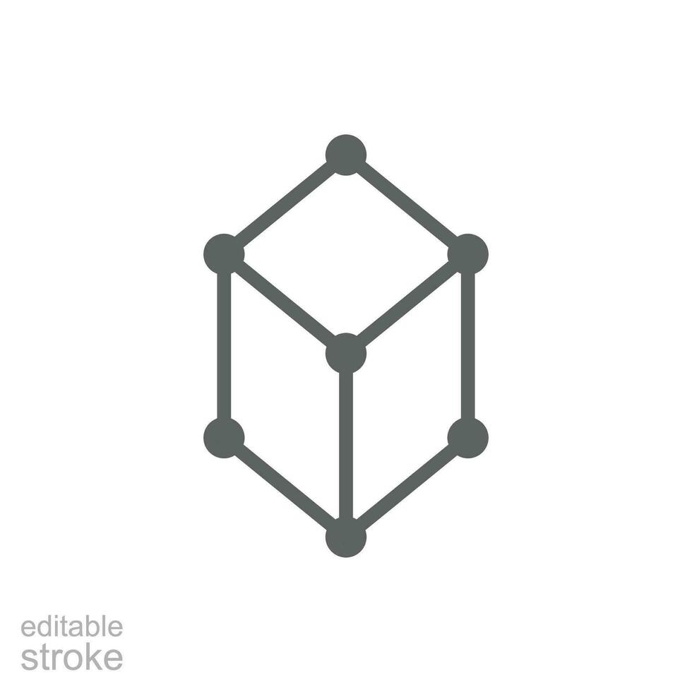 Framework icon. Simple outline style. Cloud, native, react, atom, computer technology concept. Thin line symbol. Vector illustration isolated. Editable stroke.