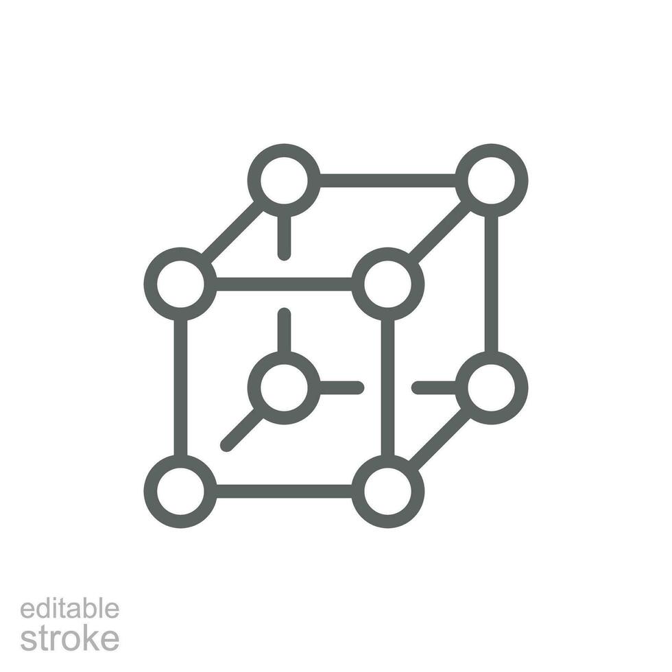 Framework icon. Simple outline style. Cloud, native, react, atom, computer technology concept. Thin line symbol. Vector illustration isolated. Editable stroke.