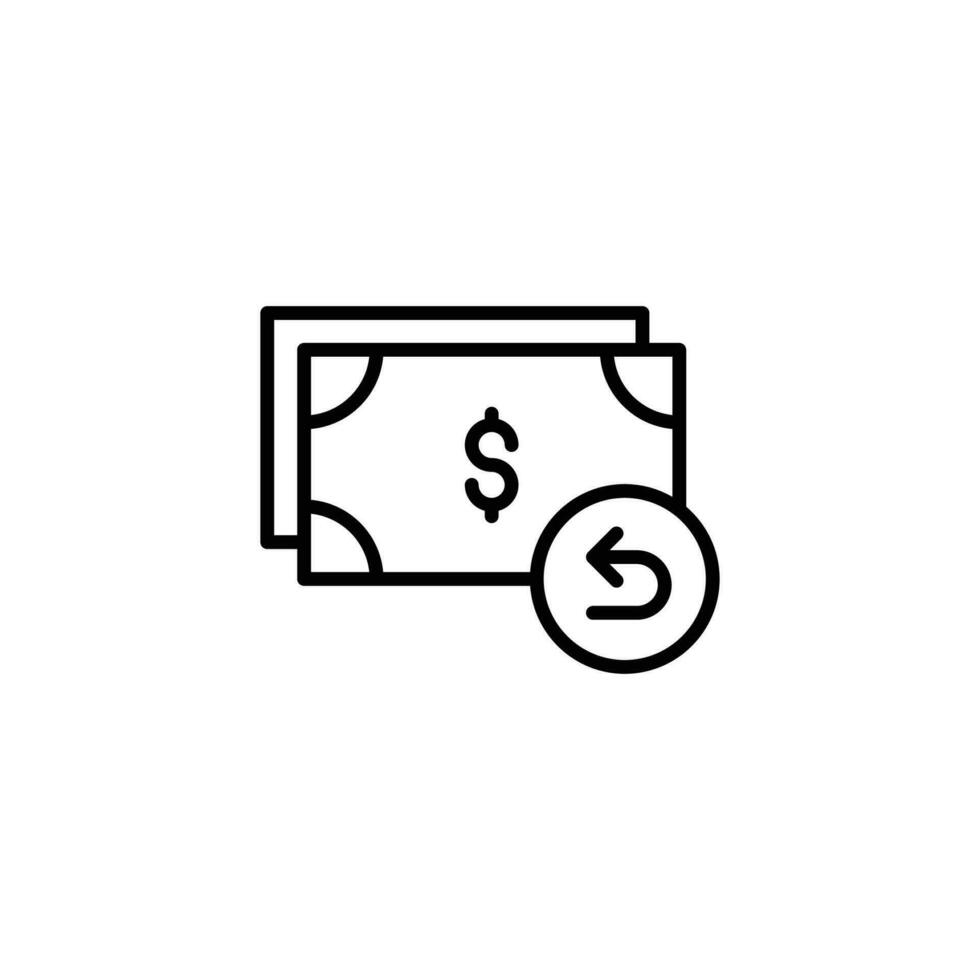 Chargeback icon. Simple outline style. Reimburse, rebate, money refund, purchase, cancel payment, transaction, business concept. Thin line symbol. Vector illustration isolated