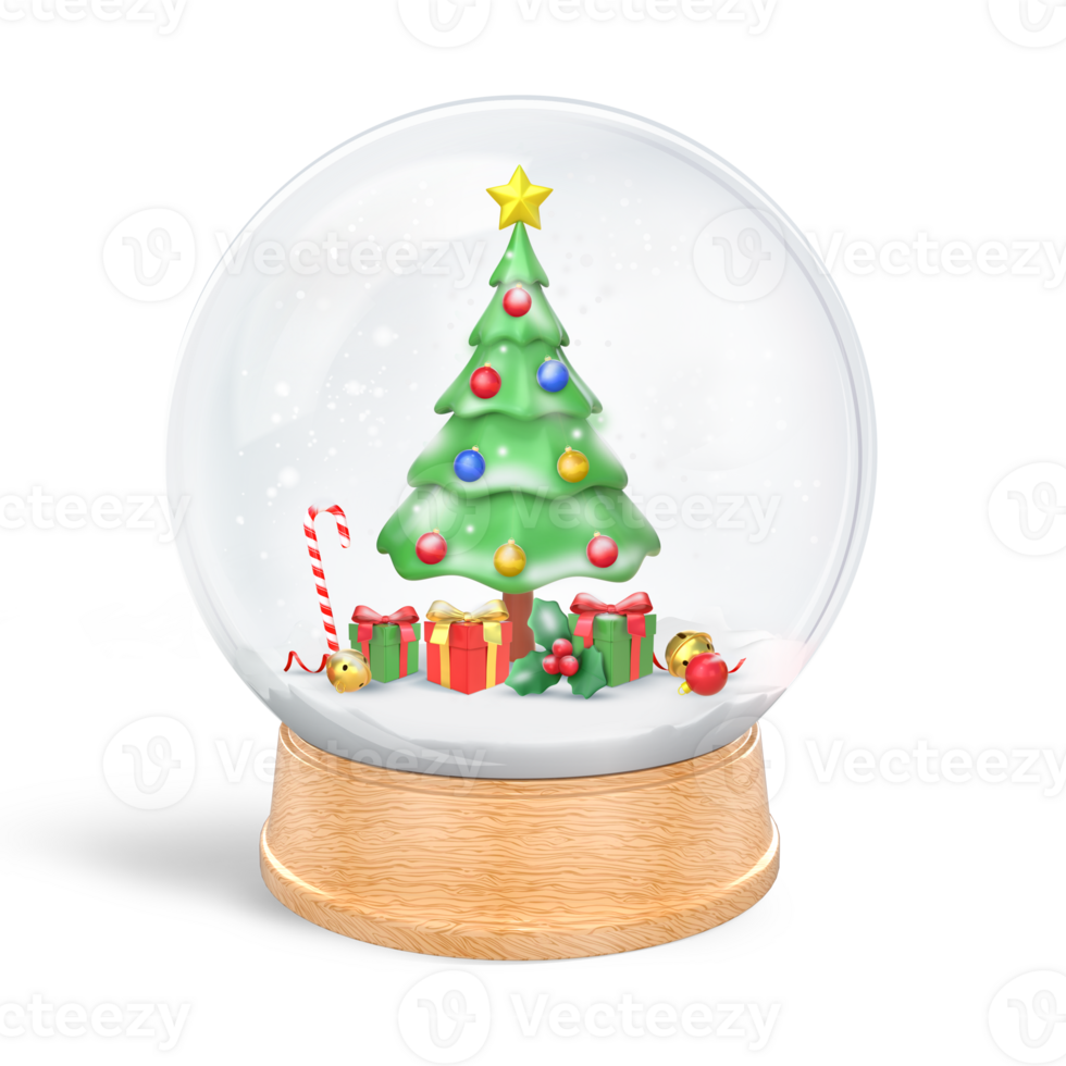 3D Rendering Of Christmas Tree Globe png