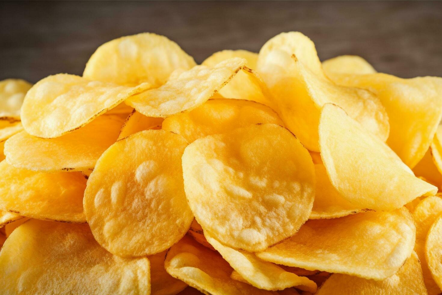 AI Generated A Pile Of Potato Chips On A Table A Background Image Of Ai Generated A Pile Of Potato Chips On A Table A Background Image Of Potato Chips Generative Ai Free Photo