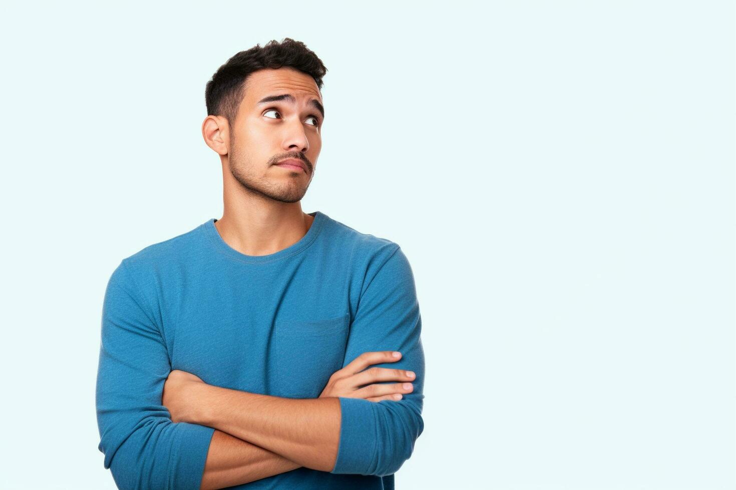 AI generated A man standing in front of a white background, Generative AI photo