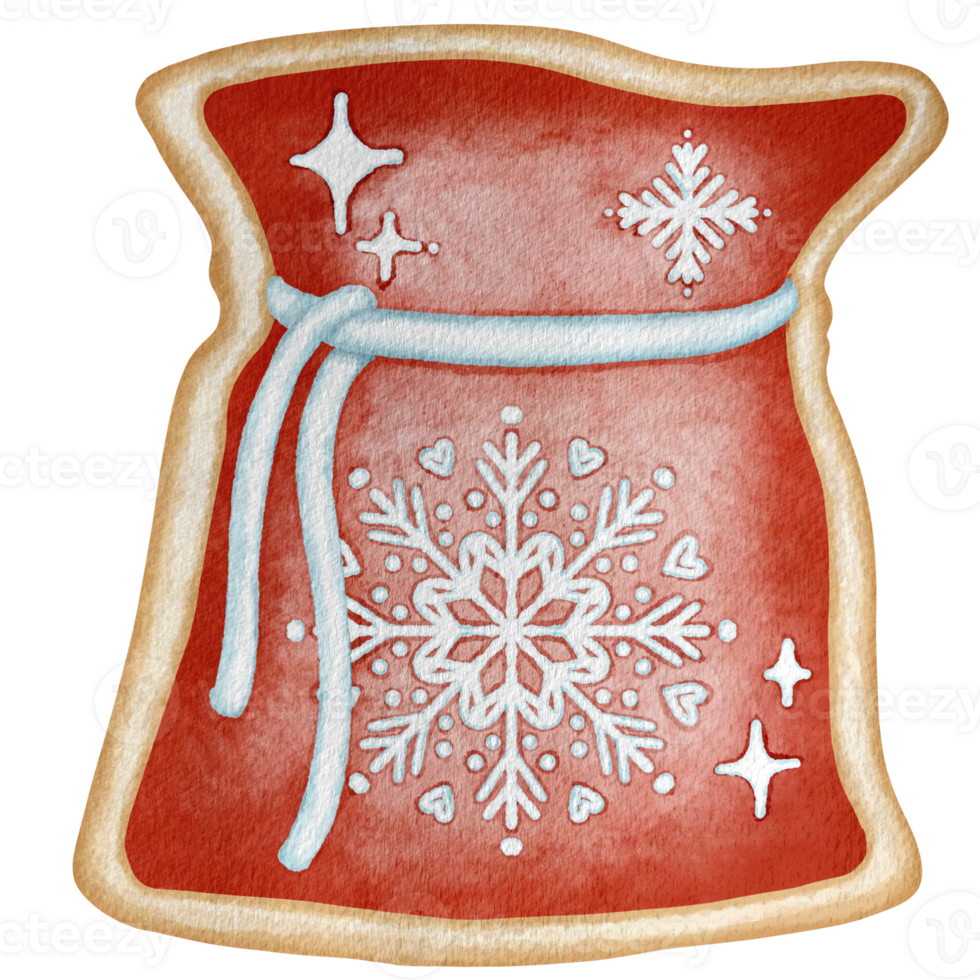 Gingerbread Santa Sack Christmas Cookies Collection png