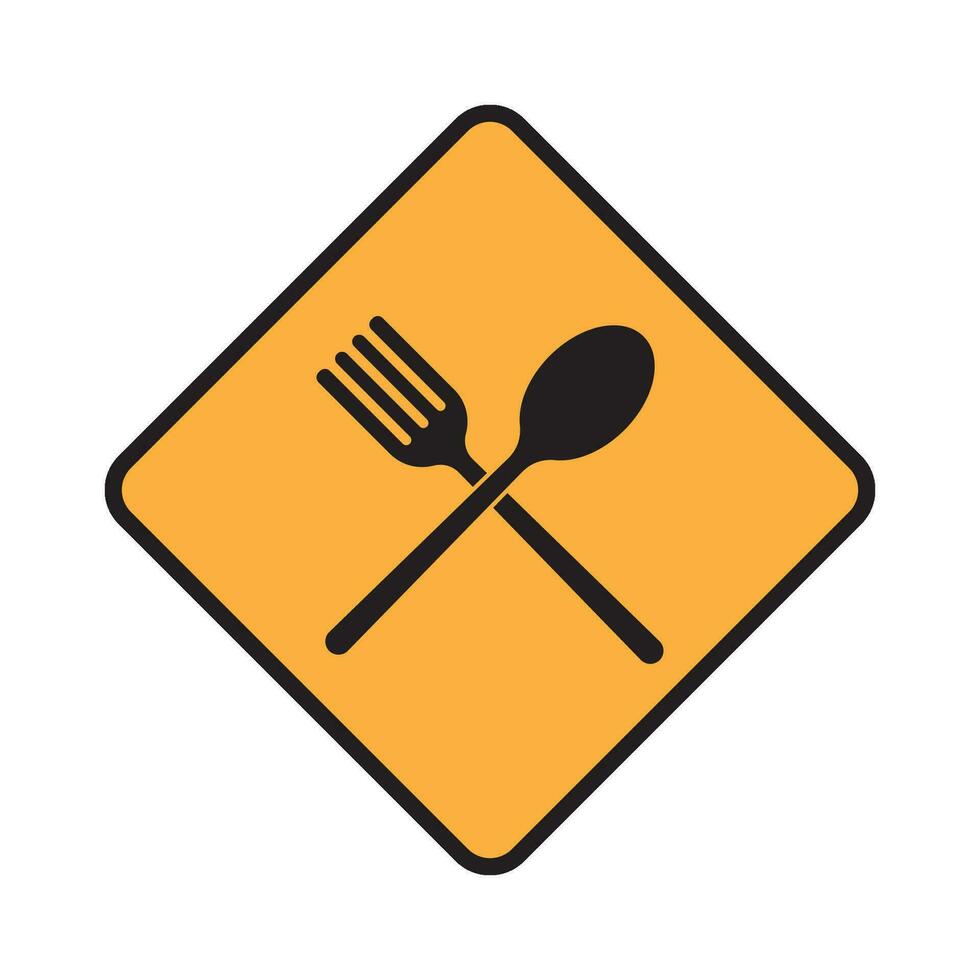 traffic sign icon, restaurant approaching sign vector
