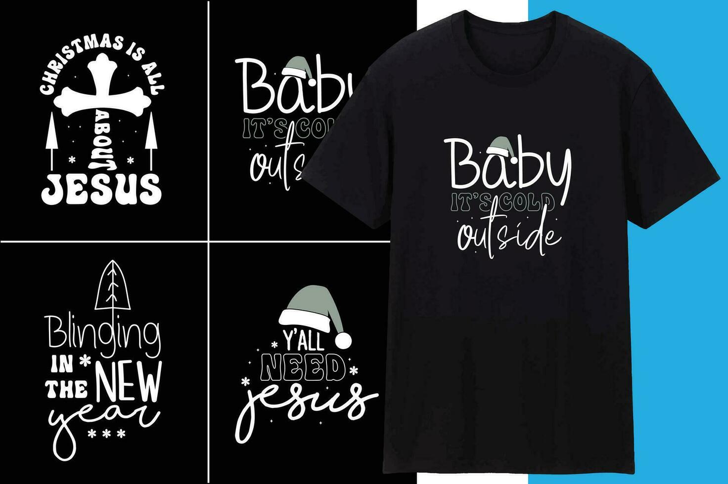 Christmas Bundle T shirt Design Free vector