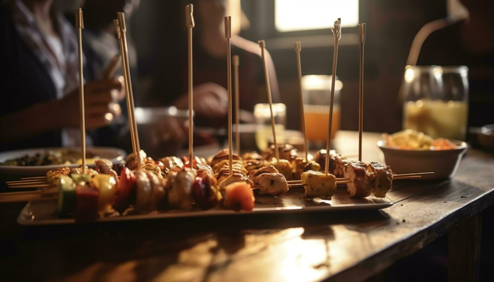 ai generado un gastrónomo mexicano comida con A la parrilla carne, Fresco verduras, y salsa generado por ai foto