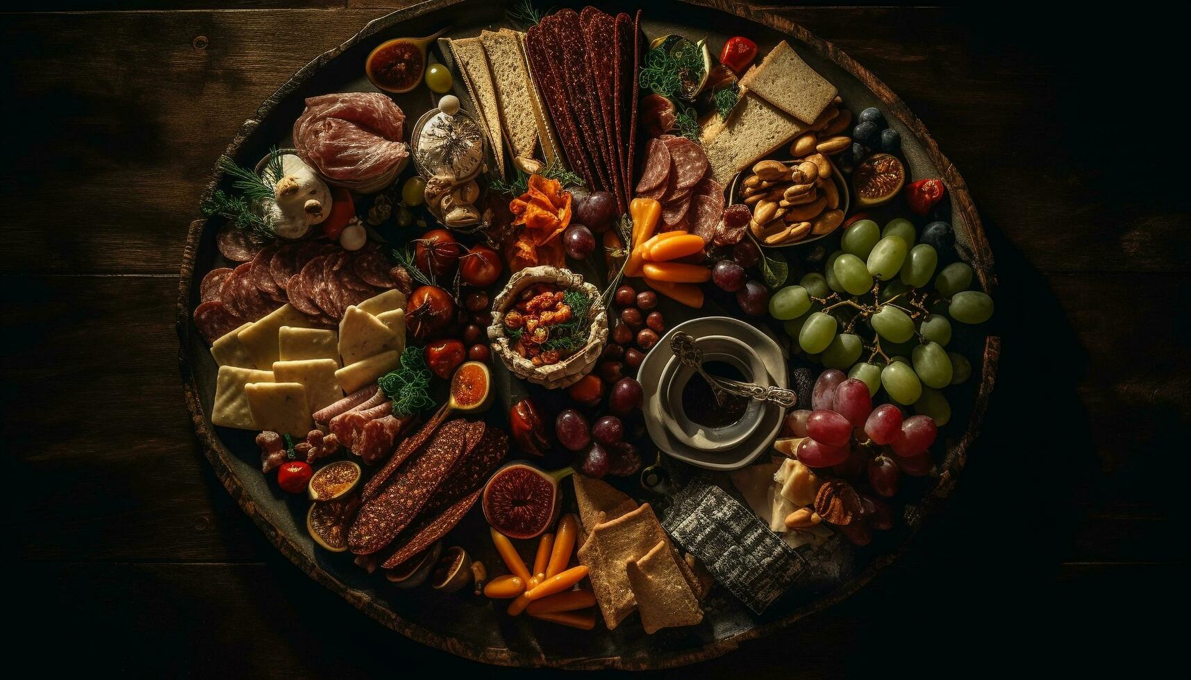 AI generated A gourmet Mexican meal with grilled meat, fresh vegetables, and sauce generated by AI photo