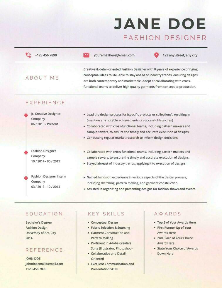 Pastel Resume with Minimalist Style template